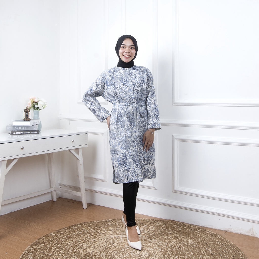 ZASKIYA - Tropical Slit Dress / Tunik Fraye Wanita Muslim