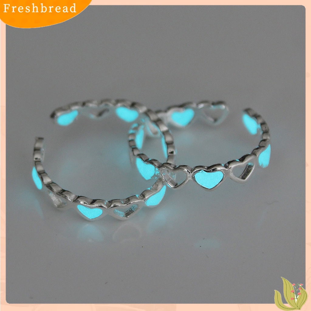 &lt; Freshbread &gt; Cincin Jari Ramah Kulit Karat Alloy Hollow Love Luminous Ring Untuk Anak Perempuan