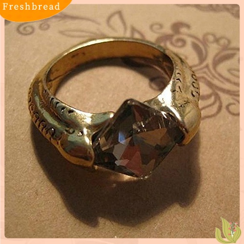 &lt; Freshbread &gt; Cincin Perhiasan Pria Wanita Vintage Warna Bronze Berlian Imitasi Gaya Punk Untuk Pesta