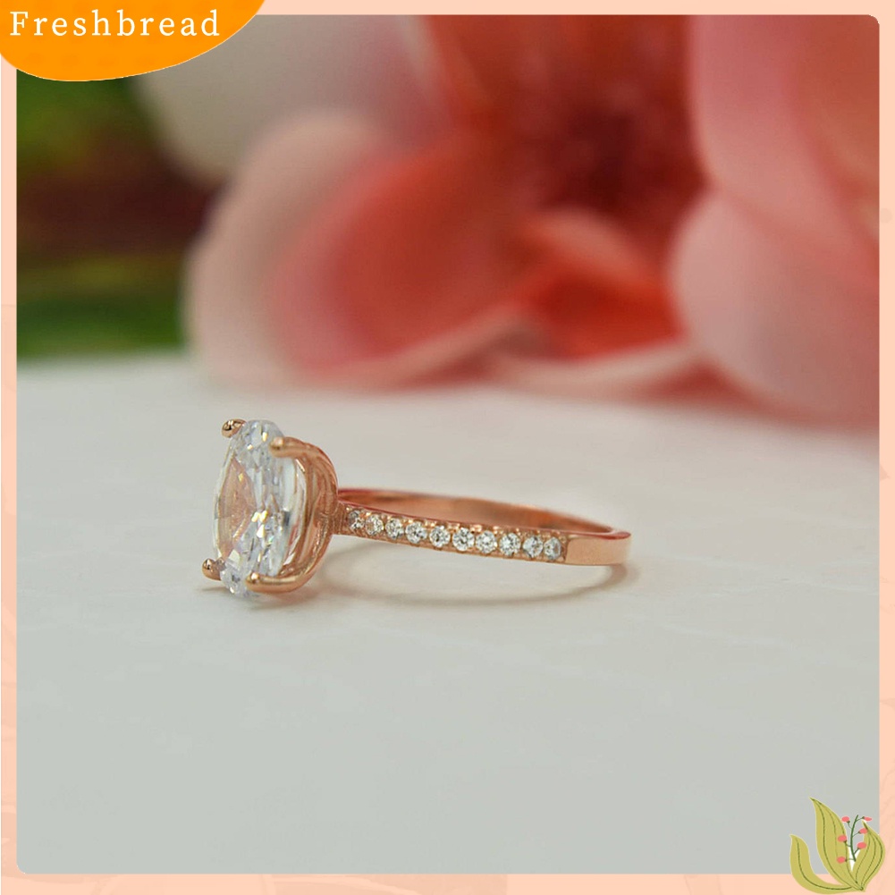 &lt; Freshbread &gt; Kreatif Bentuk Telur Zirkon Bertatahkan Shiny Finger Cincin Pesta Wanita Perhiasan Hadiah