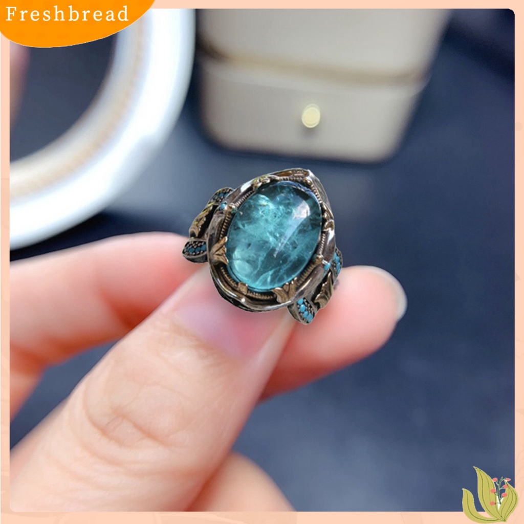 &lt; Freshbread &gt; Cincin Laki-Laki Gaya Eropa Dan Amerika Kepribadian Tangan Ukiran Vintage Hias Batu Biru Cincin Pernikahan Aksesori Perhiasan