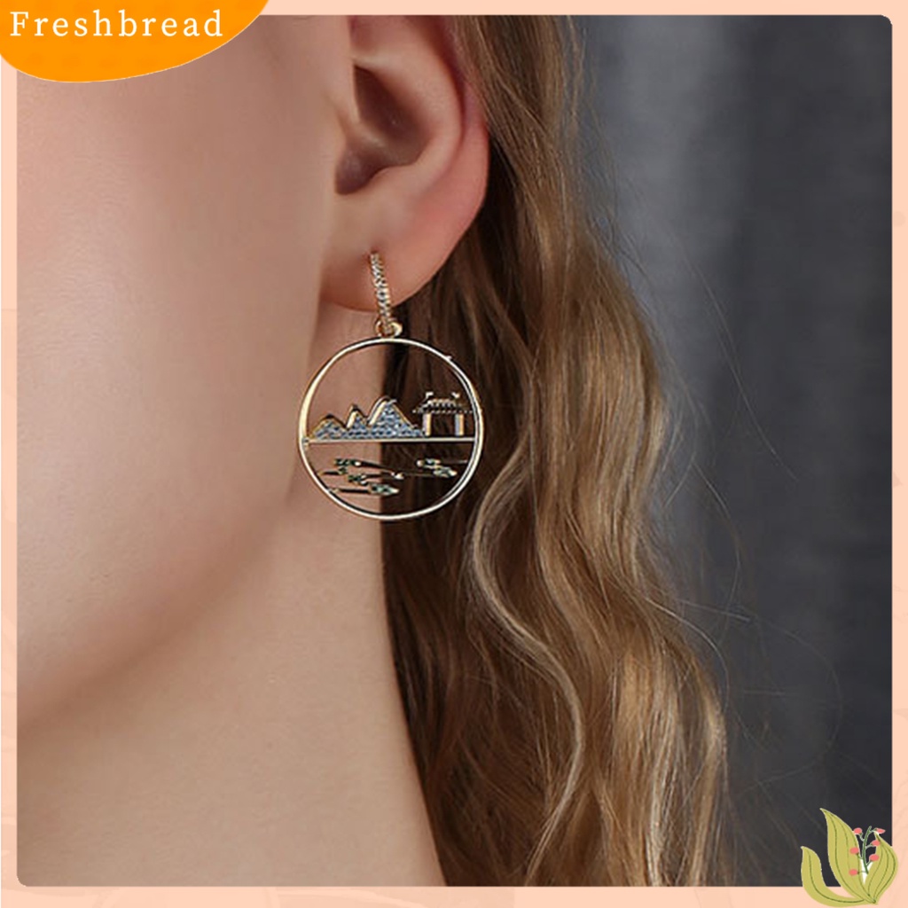 &lt; Freshbread &gt; 1pasang Anting Tusuk Bentuk Geometri Vintage Hias Gaya China Untuk Pesta Ulang Tahun