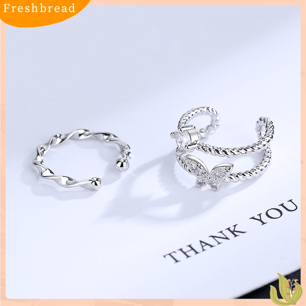 &lt; Freshbread &gt; 1Pc Klip Telinga Non-Piercing Shiny Efek Visual Semua Pertandingan Telinga Manset Wanita Kupu-Kupu Perhiasan Anting-Anting Aksesori Fashion