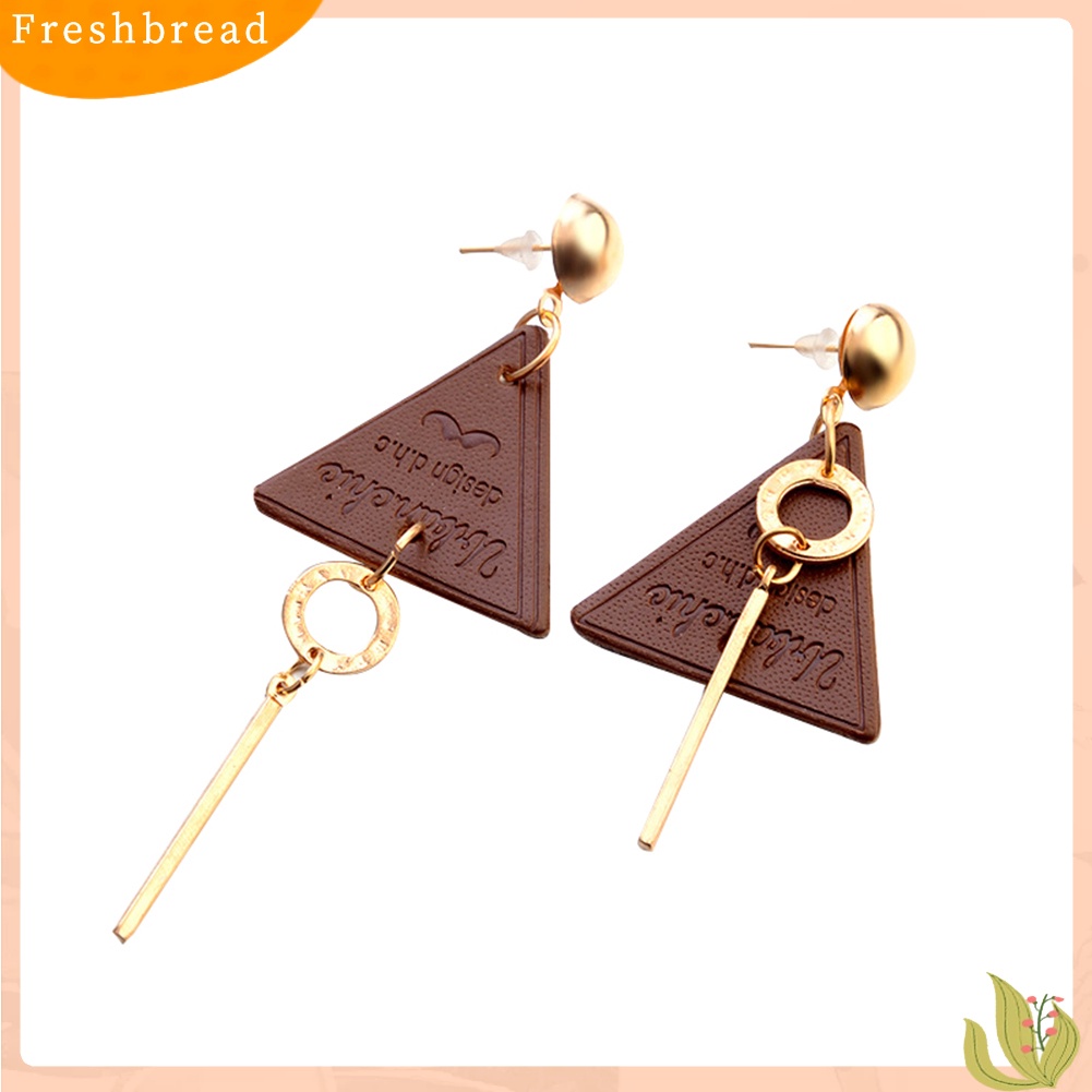 &lt; Freshbread &gt; Fashion Unsyetris Segitiga Menjuntai Panjang Drop Anting-Anting Wanita Eardrop Perhiasan