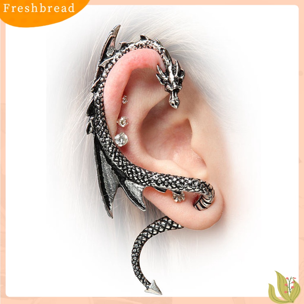 &lt; Freshbread &gt; 1Pc Anting Lilit Telinga Punk Retro Gaya Bahan Alloy Bentuk Naga