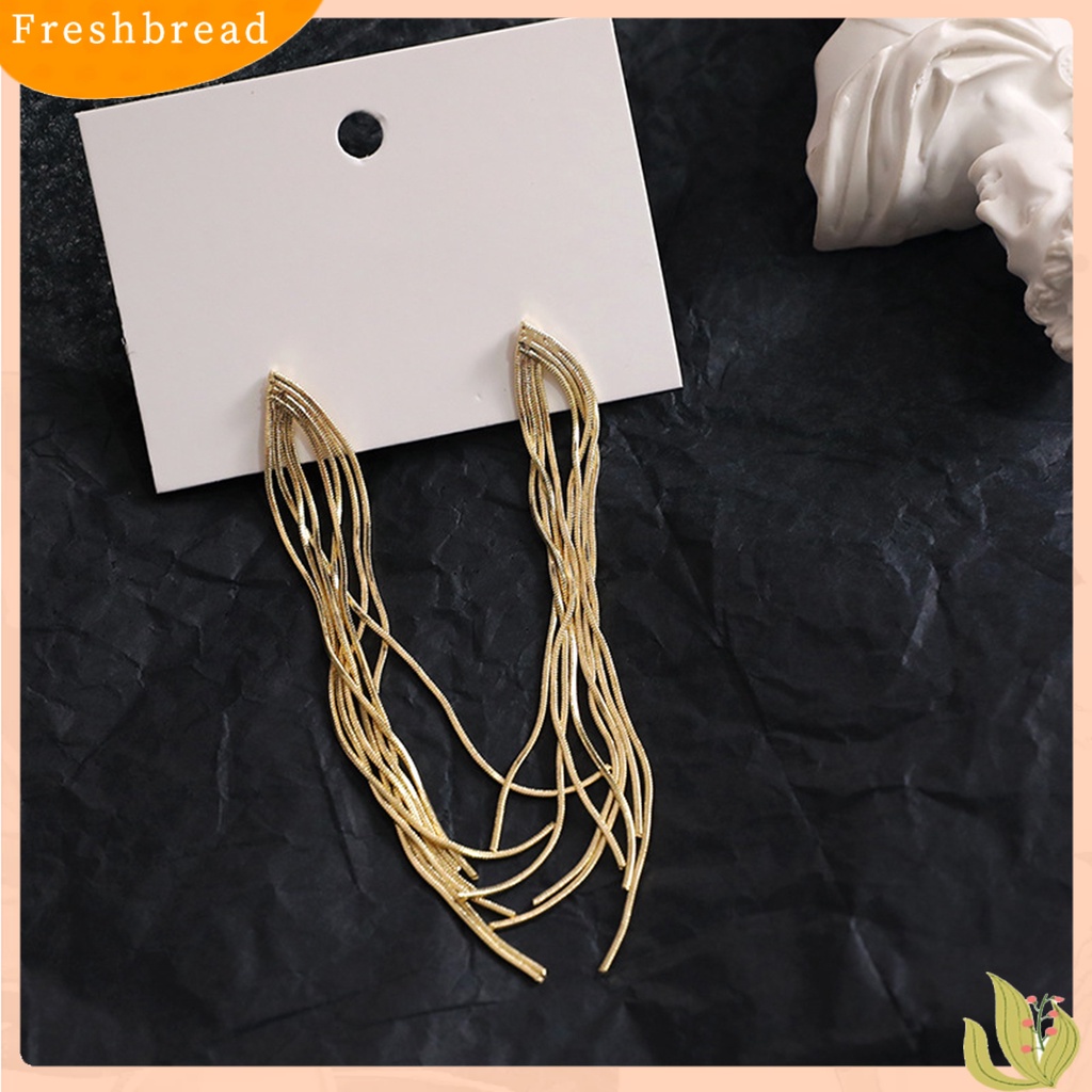 &lt; Freshbread &gt; 1pasang Anting Menjuntai Elegan Hypoallergenic Minimalis Temperamen High Gloss Hadiah Fashion Perhiasan Bohemian Logam Jumbai Wanita Drop Earrings Untuk Harian