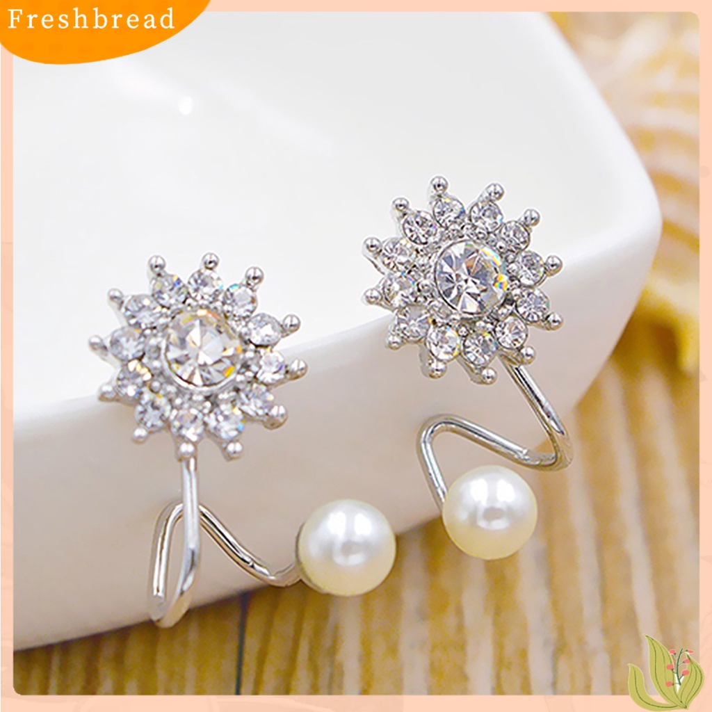 &lt; Freshbread &gt; 1pasang Anting Stud Pengerjaan Halus Elegan Ringan Snowflake Charm Earrings Ear Stud Untuk Pacaran