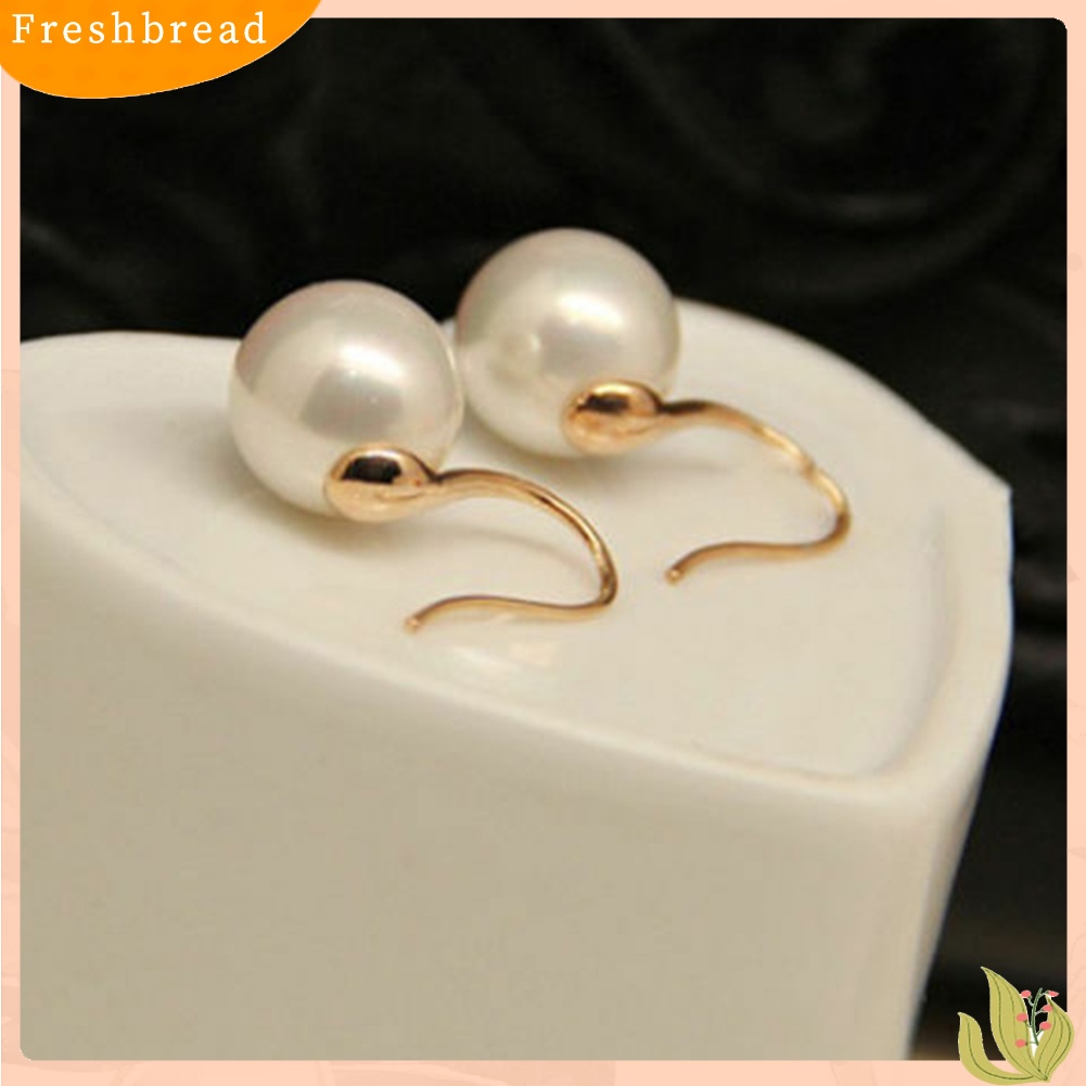 &lt; Freshbread &gt; Fashion Wanita Mutiara Imitasi Mini Ear Hooks Earrings Pesta Pernyataan Perhiasan Hadiah