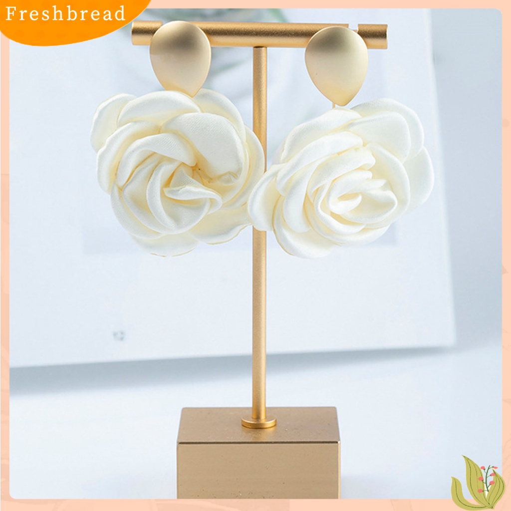 &lt; Freshbread &gt; 1pasang Anting Wanita Desain Baik Hadiah Sempurna Perhiasan Aksesoris Retro Bunga Mawar Stud Earrings Untuk Pacaran