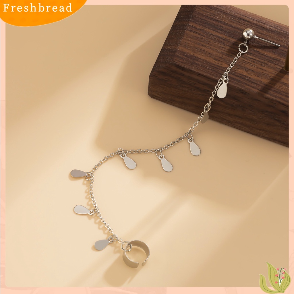 &lt; Freshbread &gt; 1pc Wanita Klip Anting Vintage Mutiara Imitasi Bulan Bintang Liontin Rumbai Hias Telinga Manset Perhiasan Perempuan