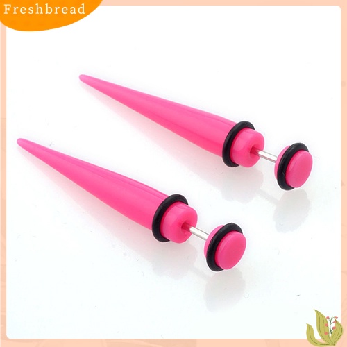 &lt; Freshbread &gt; 2Pcs Unisex Punk Telinga Palsu Cheater Tandu Rivet Taper Plug Tunnel Gauges