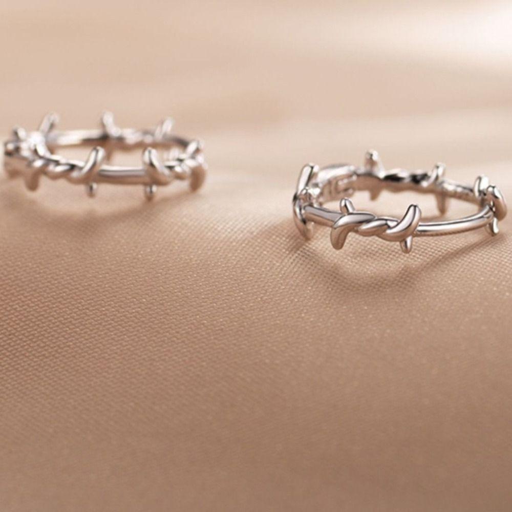 Mxbeauty Anting Gotik Perak Keren Hiphop Fashion Bulat Tampan Anting Gaya Korea