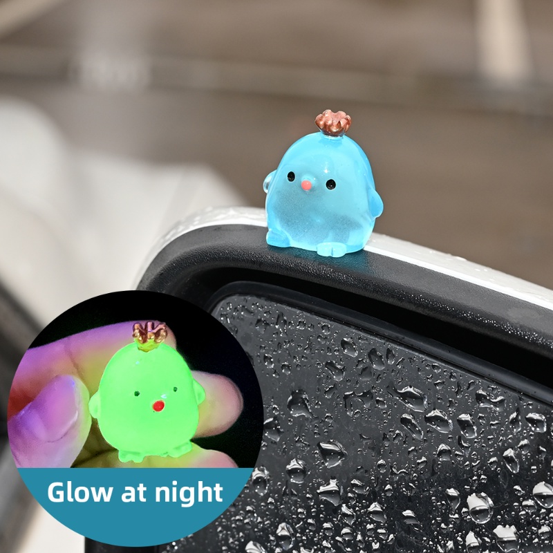 [Harga Grosir] Luminous Chicks Mobil Hiasan Kartun Lucu Mini Resin Pemodelan Ayam Dashboard Mobil Mainan Boneka Kreatif Perekat Diri Auto Interior Dekorasi