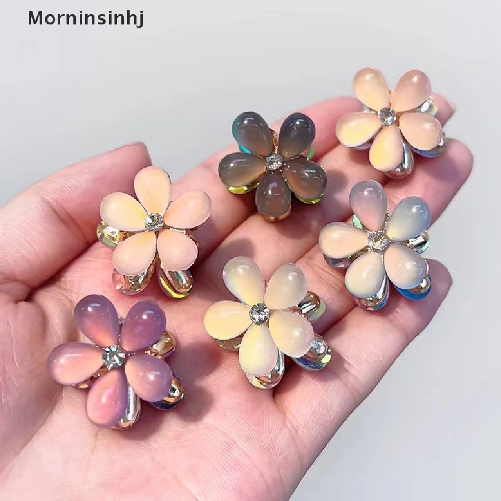 Mornin 5pcs Double Side Crystal Flower Hair Claw Rhinestones Alloy Penjepit Rambut Untuk Gadis Manis Klip Sisi Aksesoris Styling Rambut id