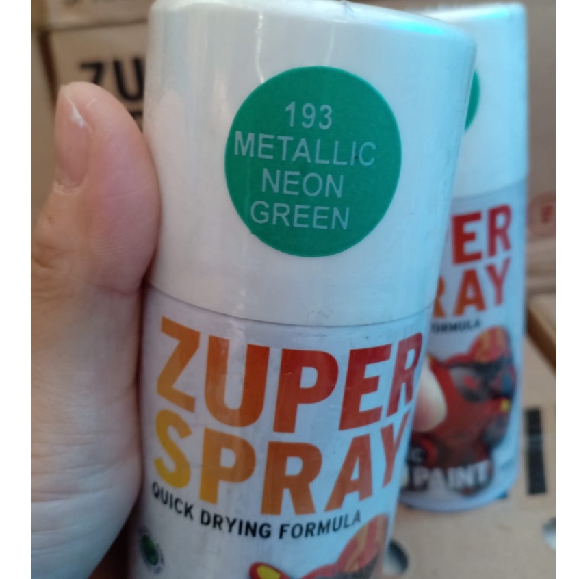 Zuper Spray Paint Pilok Pilox Warna Metallic Neon Green / Hijau Metalik Neon (P 193) 150cc/150ml