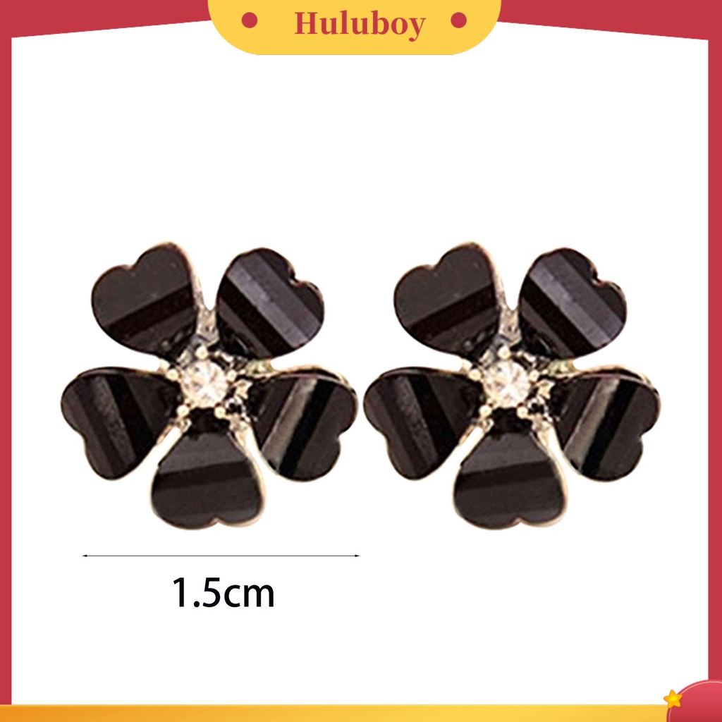 {Ready Stock} Ear Stud Kelopak Berlian Imitasi Motif Bunga Bahan Alloy Indah Berkilau Anting Untuk Wanita