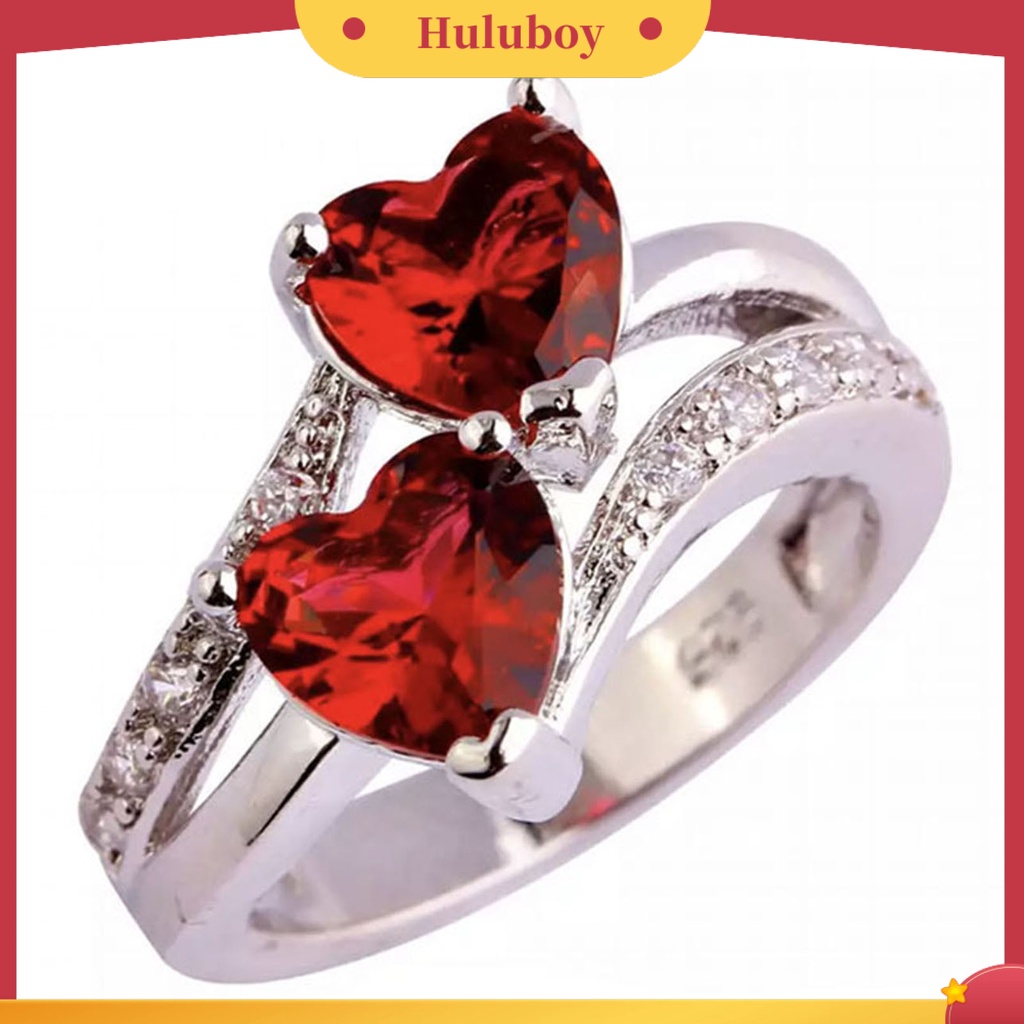 {Ready Stock} Cincin Alloy Portable Ringan Dekorasi Jari Logam Kecil Cinta Bentuk Hati Cincin Tunangan Untuk Wanita