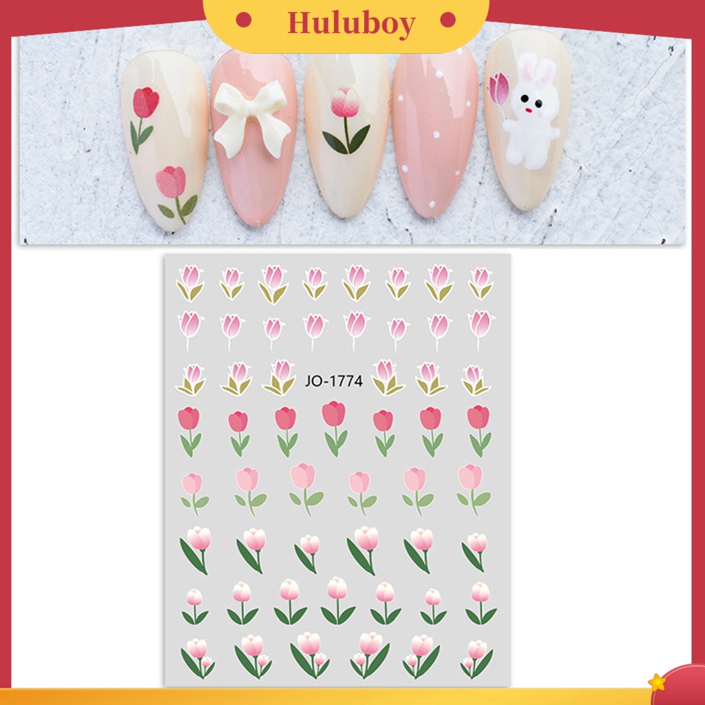 {In Stock} Nail Art Stiker Indah Pola Bunga Perekat Diri Bunga Stiker Perekat Kuku Perlengkapan Kuku
