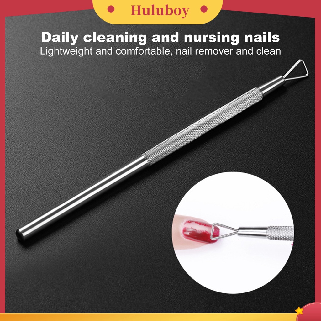 {In Stock} Pendorong Kuku Padat Anti-Slip Stainless Steel Gel Polish Removal Cleaner Tools Untuk Manicure