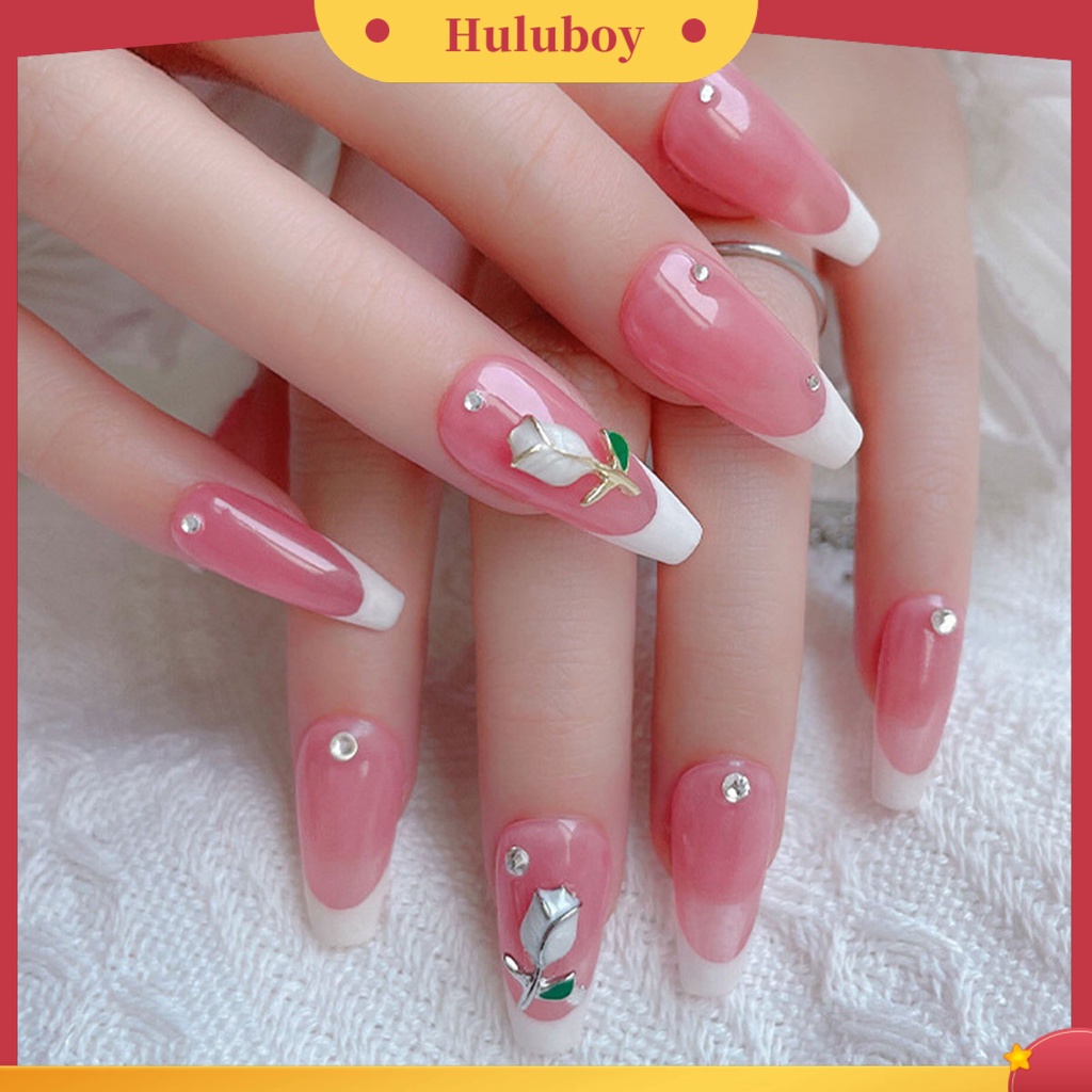 {In Stock} 10Pcs Nail Art Tulip High Gloss Tiga Dimensi Tidak Luntur Dapat Dilepas DIY Alloy Wanita Glitter Tulip Manicure Dekorasi Kecantikan Supply