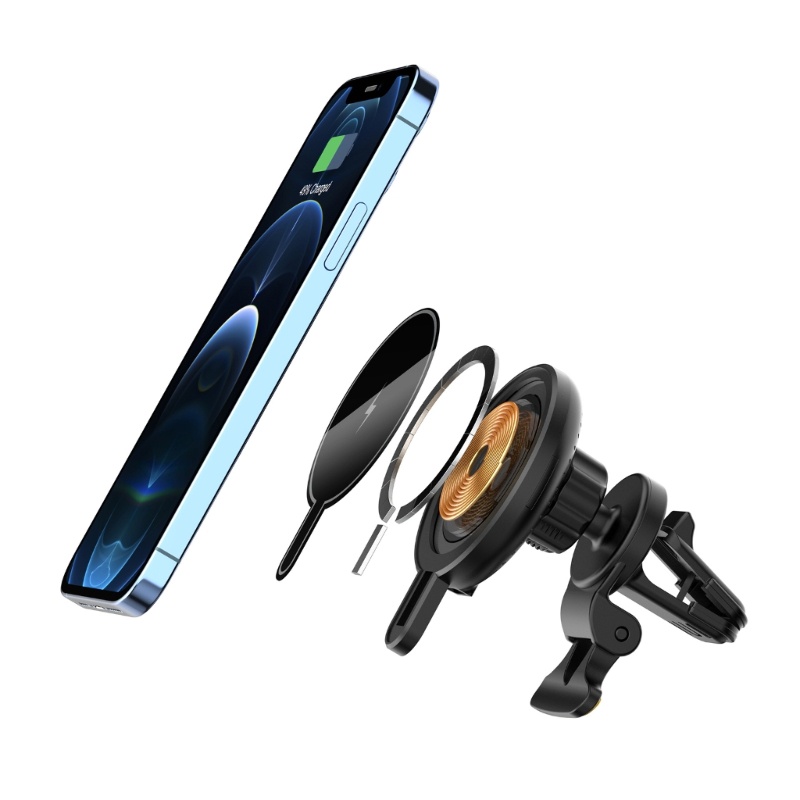 Zzz Portable Magnetic Wireless Car Charger Mount Dudukan Charger Mobil Untuk Ponsel ios