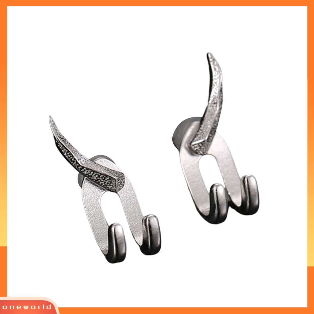 [OWR] Ear Studs Punk Hip Hop Dilepas 2-cakar Kait Kepribadian Hadiah Keren Gaya Sederhana Pria Anting Perhiasan Fashion