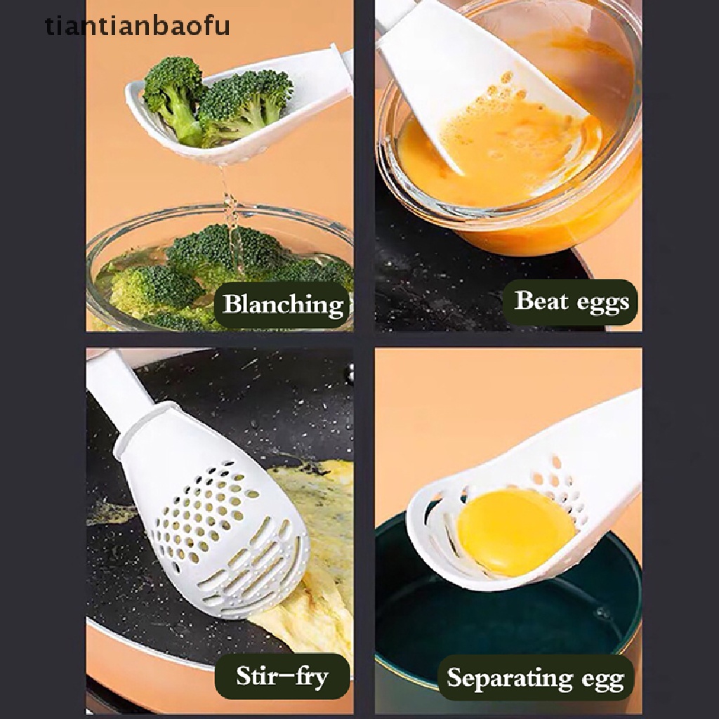 [tiantianbaofu] Al Sendok Masak Dapur Lubang Gantung Tahan Panas Saringan Sup Kentang Bawang Putih Press Colander Butik Dapur Inovatif