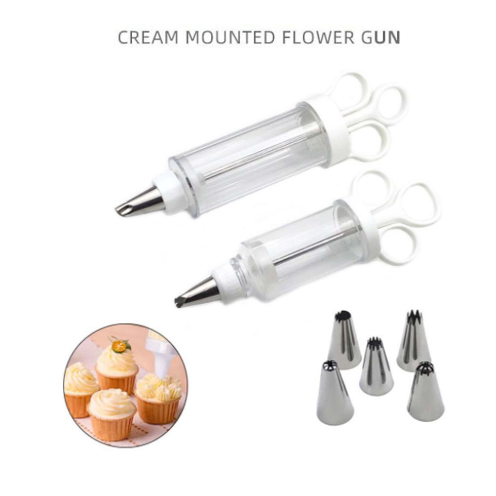 Spuit Dekorasi Dessert Dengan Tips Stainless Steel Set Isi Icing Cream Nozel Alat Dispenser Dekorasi Cookie