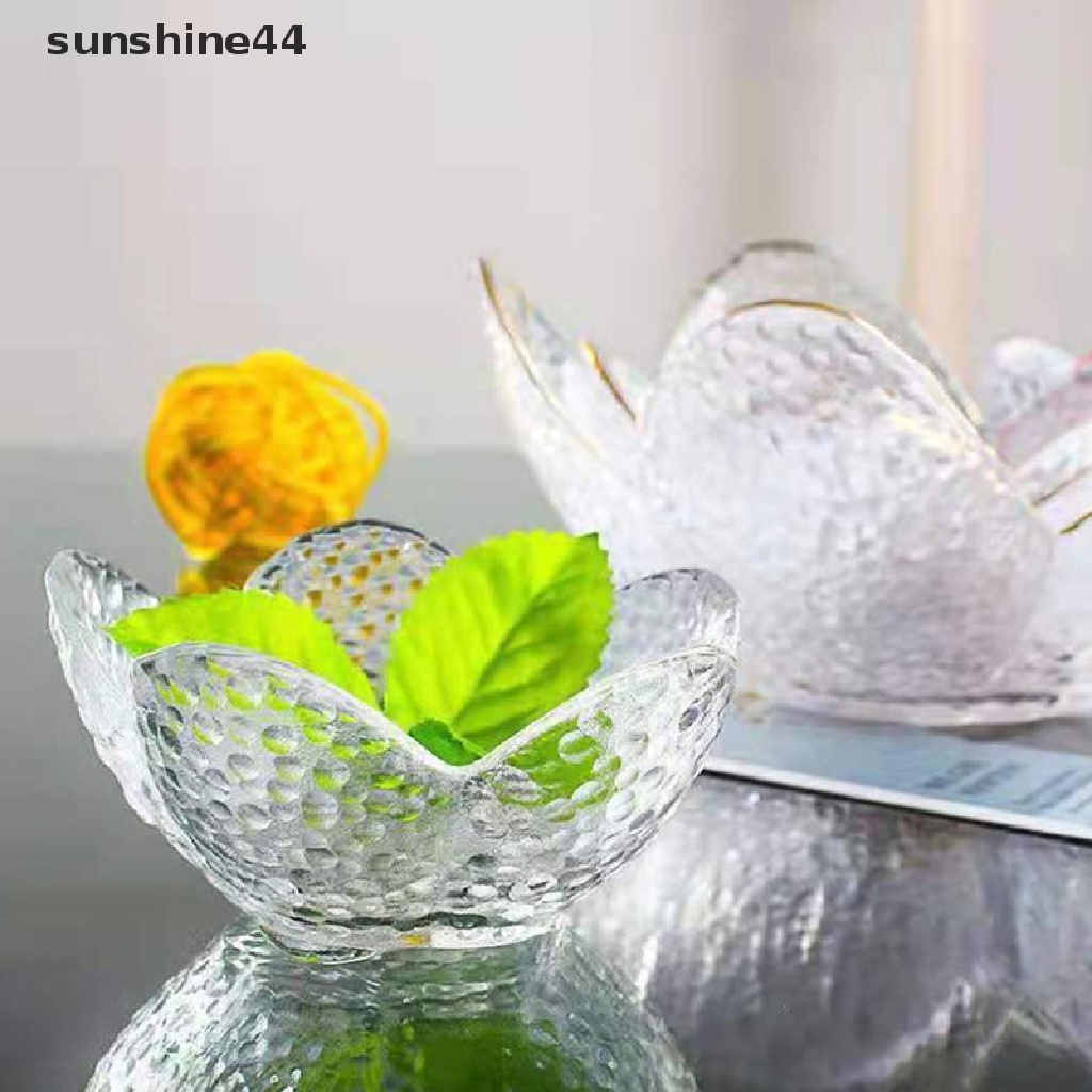 Sunshine Glass Petal Seasoning Plate Gelas Kecil Mangkok Saos Warna Warni Tempat Es Krim Buah ID