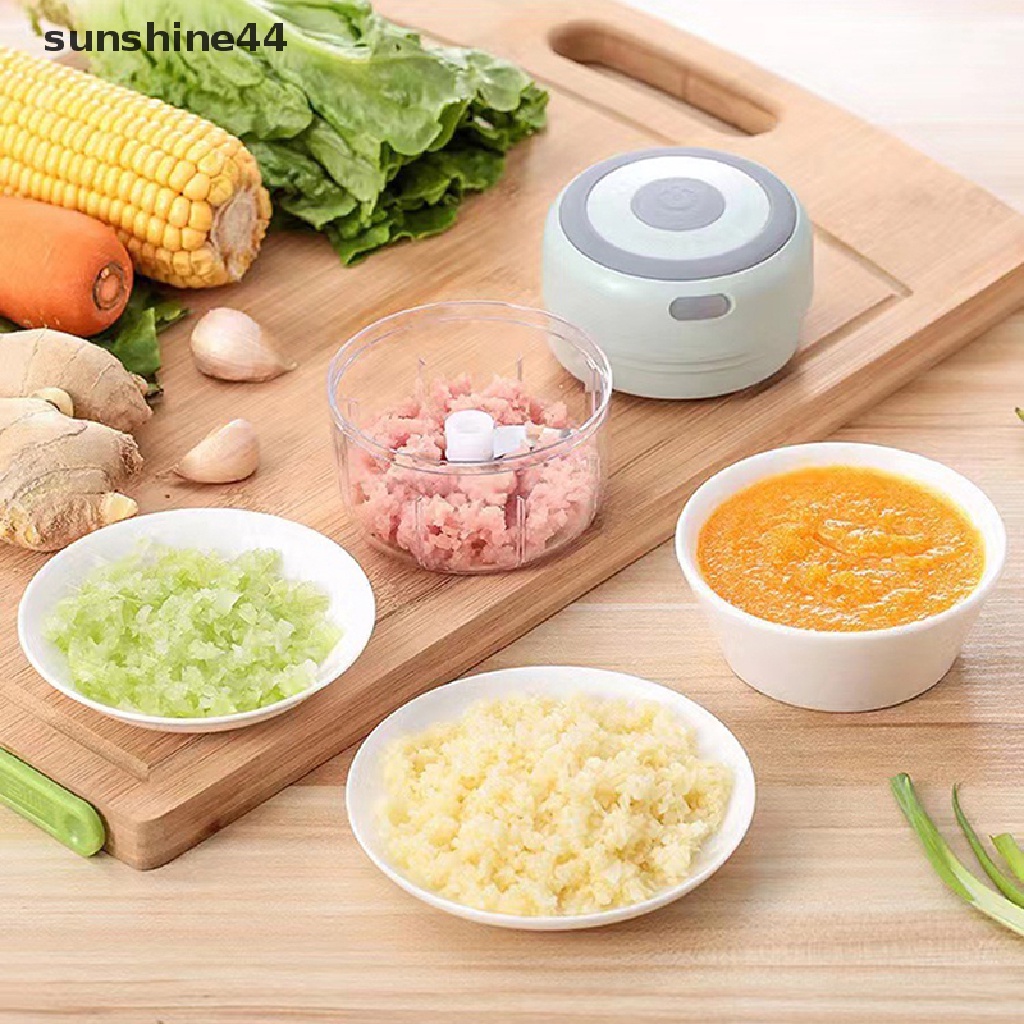 Sunshine Alat Perajang Bawang Putih Mini Elektrik, Vegetable Chopper ID