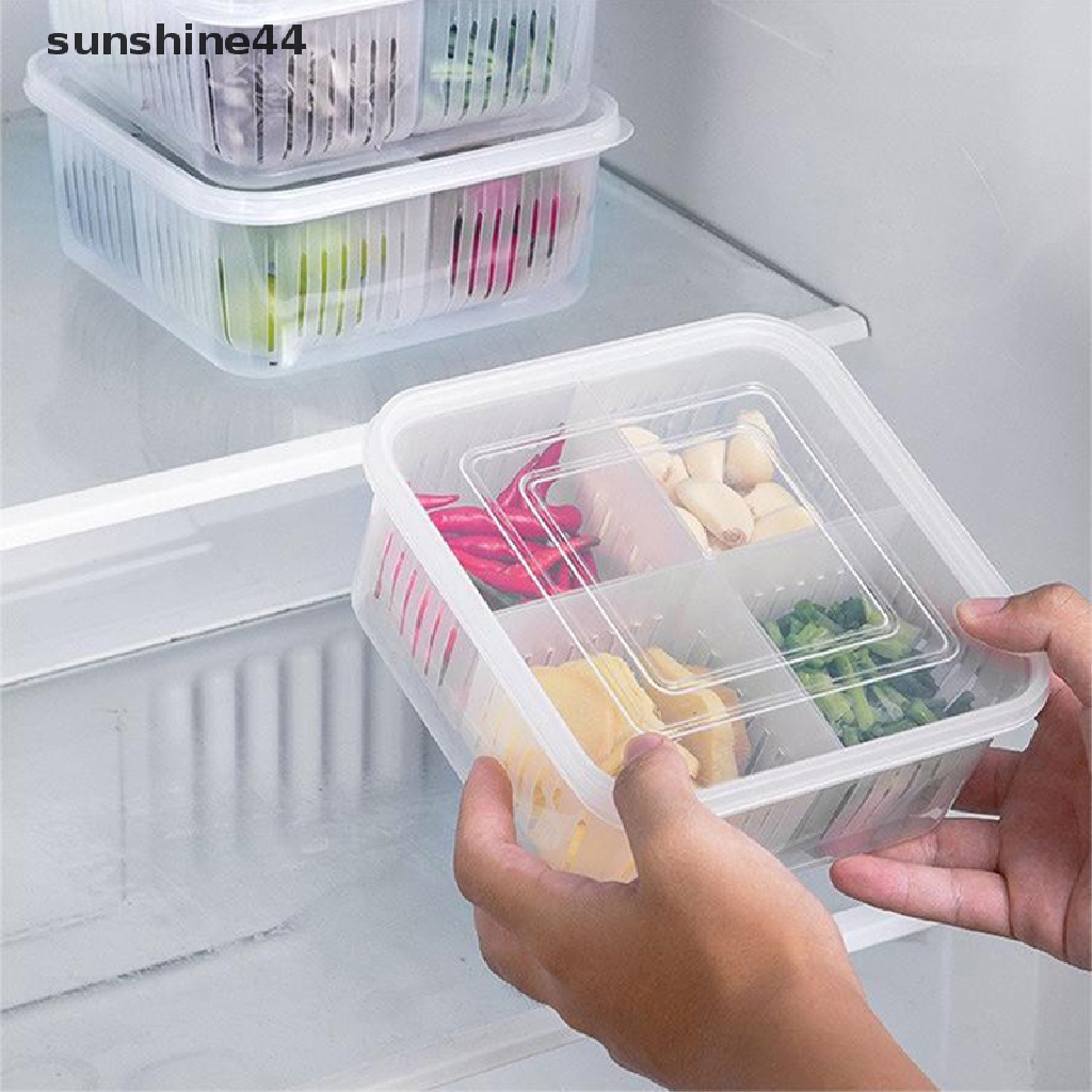 Sunshine Kitchen Gadget Kotak Penyimpanan Plastik Fresh-Keeping Box Kulkas Fruit Crisper ID