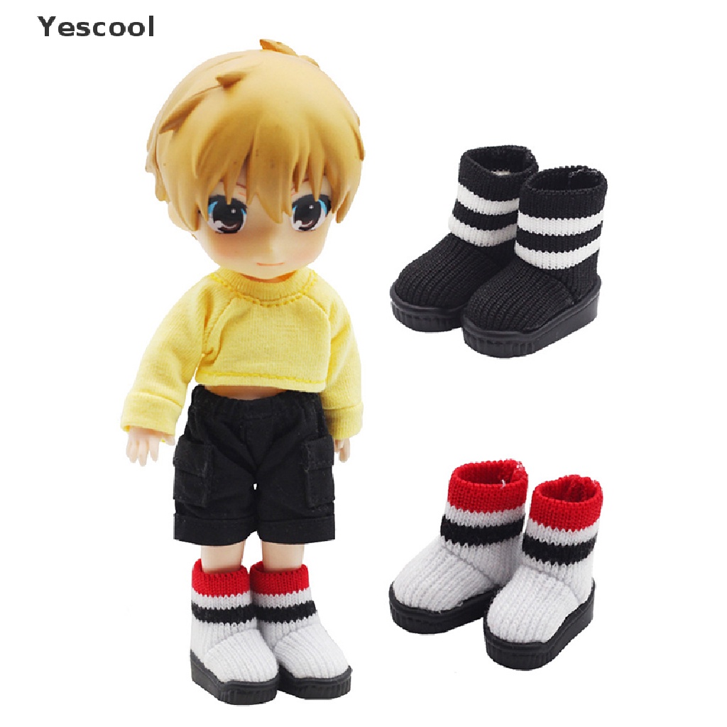 Yescool Ob11 DOD 1per12 Bjd Sepatu Boneka Kaos Kaki Casual Hand-made Sepatu Boneka Mini Boneka Akses ID