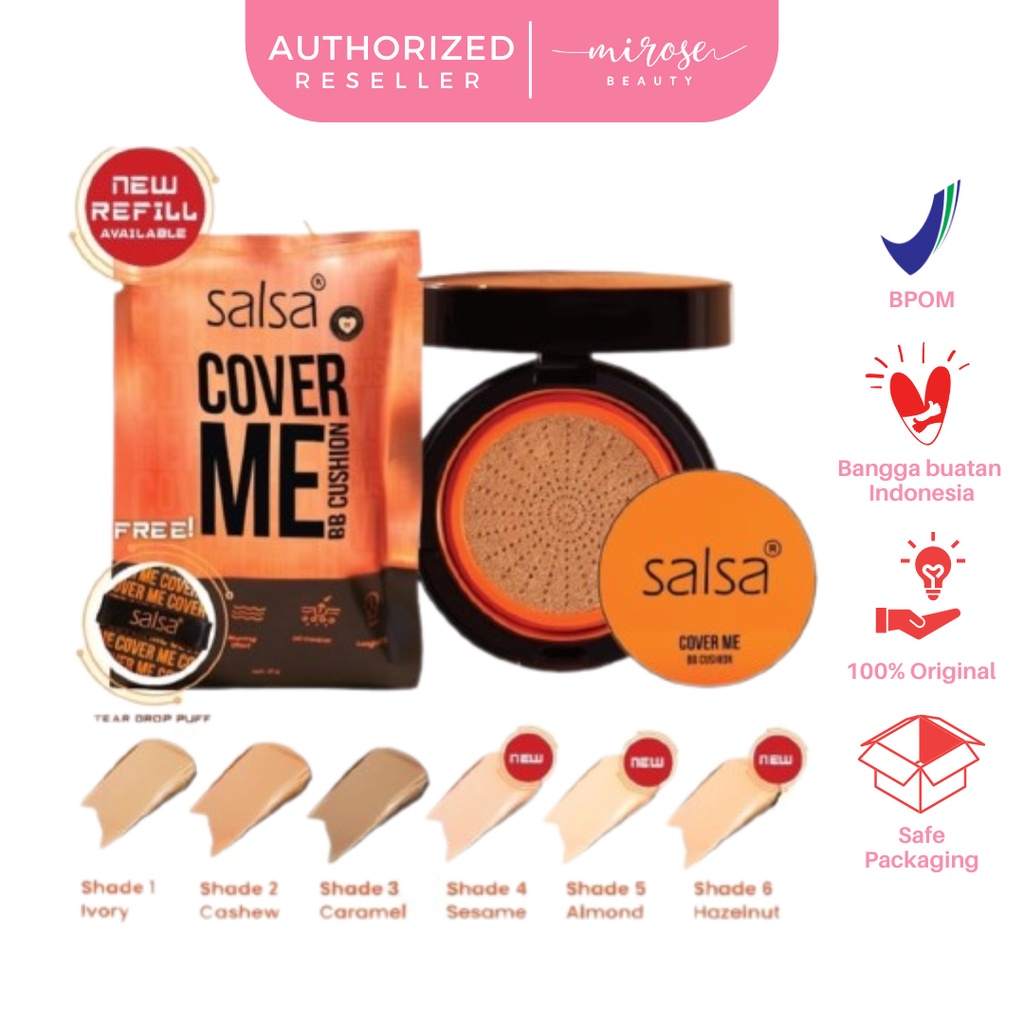 SALSA Cover Me BB Cushion - Semi Matte with Red Algae Niacinamide &amp; Centella Smooth Medium Coverage Foundation