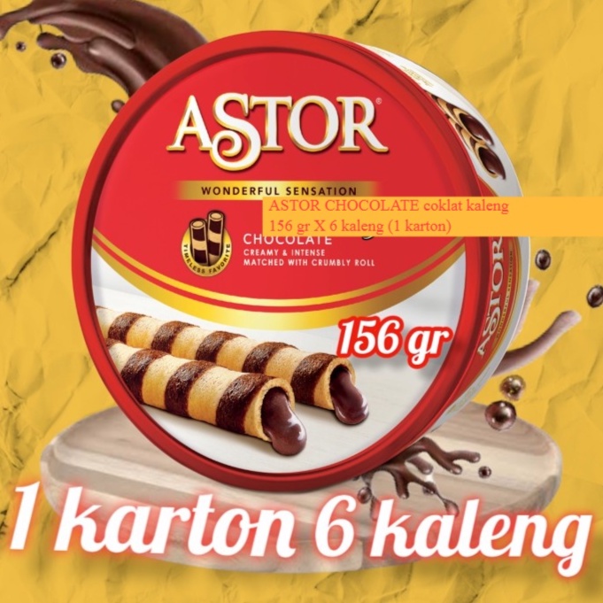 

ASTOR CHOCOLATE coklat kaleng 156 gr X 6 kaleng (1 karton) ORIGINAL