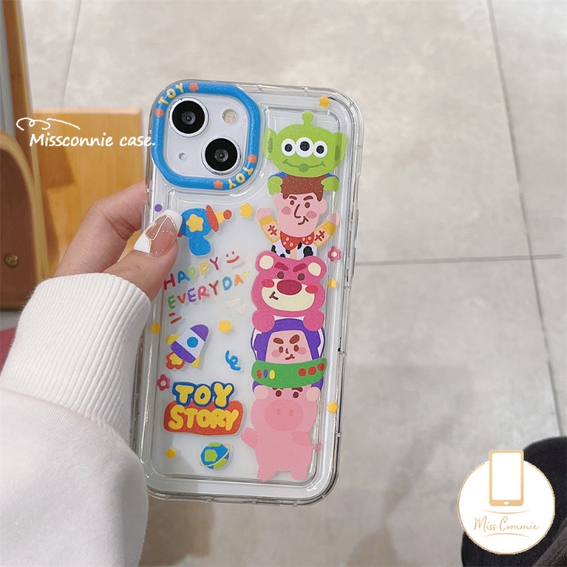 Case Beruang Strawberry Lucu Realme C53 C55 C30 7i C17 9i C25Y C12 C15 C35 C25 C21Y 6i 5 5i 5s C11 C3 C1 C2 C20A C25s C20 Kartun Toy Story Buzz Lightyear Alien Airbag Shockproof Case