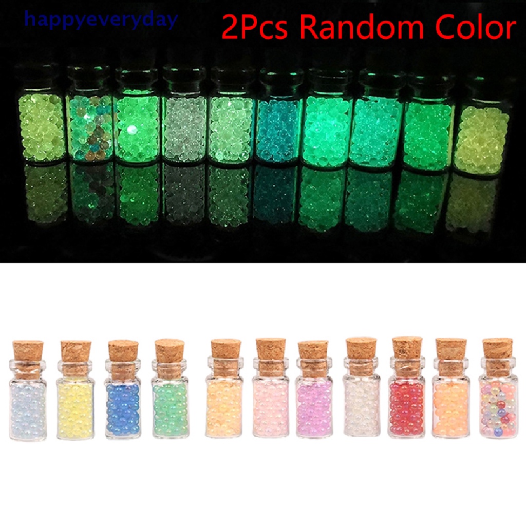 [happy] 2pcs Mini Luminous Bead Wishing Bottle Dekorasi Rumah Rumah Boneka Miniatur Ornamen DIY Aksesoris [ID]