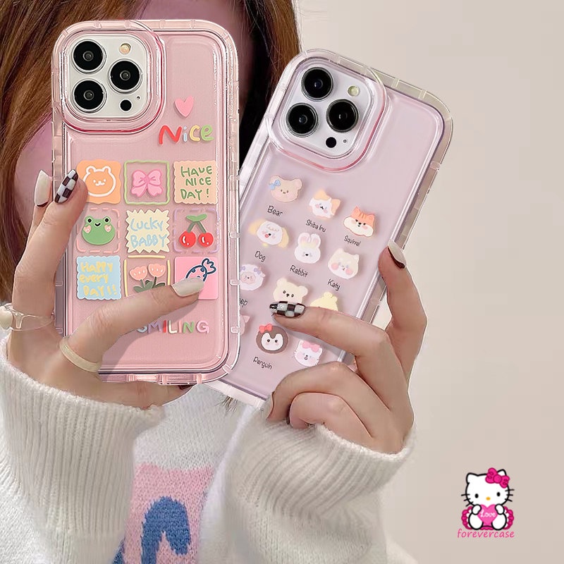 Kawaii Kartun Hewan Lucu Beruang Kodok Permen Cherry Casing Redmi Note11 10 8 10s 11s 9 Redmi 9T 10 A1 10C 9 12C 9C NFC 10A 9A Note1 Note9 Note10 Note10 Note10s POCO F4 Airbag Soft Case