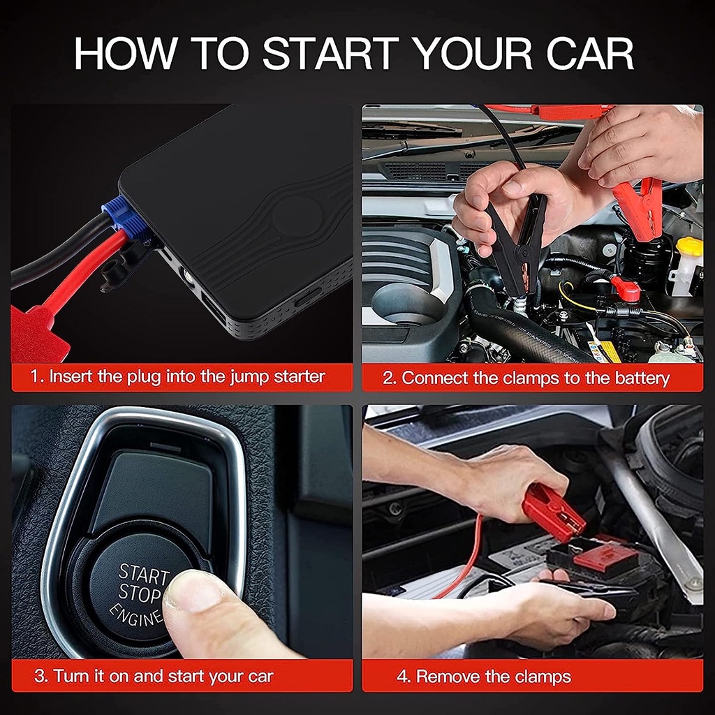 Power Bank Car Jump Starter 12V 5000mAh with Flashlight Alat Mobil Burnhilda