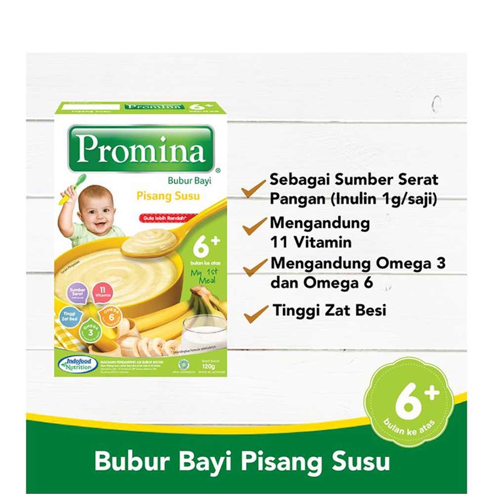 PROMINA BUBUR CEREAL BUBUR BAYI 6+ BOX 120GR PROMINA BC MPASI / PROMINA BC PISANG SUSU / PROMINA BC KACANG HIJAU