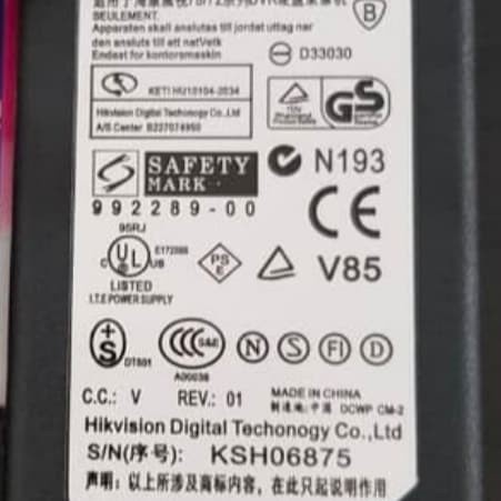 Adaptor 12V 5A 4pin DVR HIKVISION