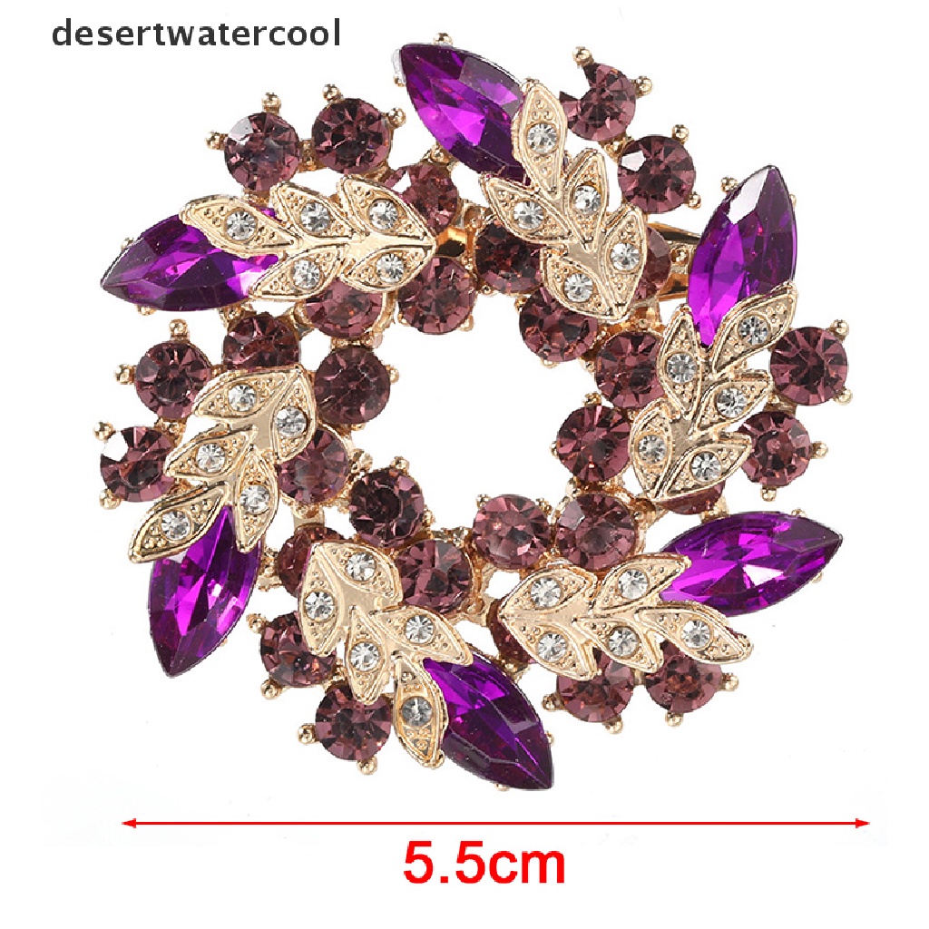 Deid Wanita Bros Syal Bling Bling Kristal Berlian Imitasi Bunga Bros Pin Martijn
