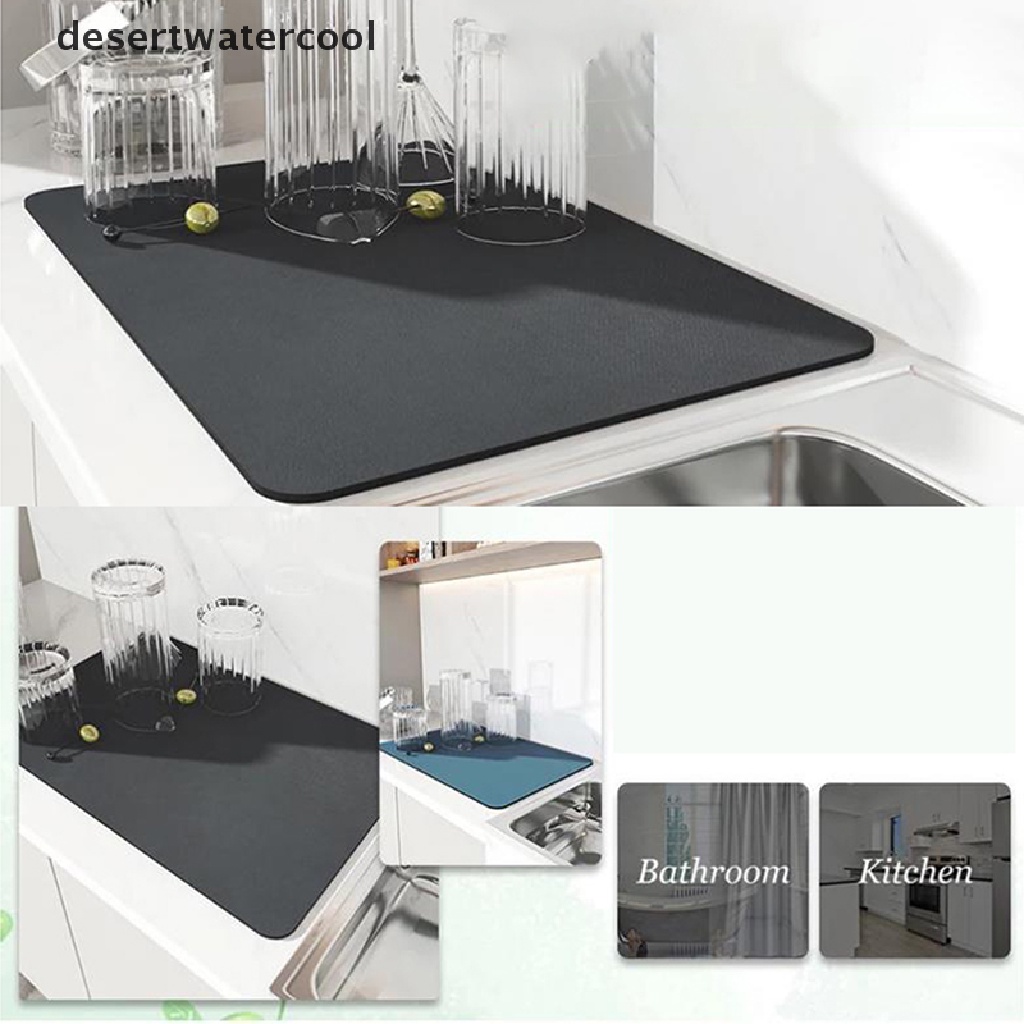 Deid Drain Pad Rubber Dish Drying Mat Super Absorbent Drainer Mats Peralatan Makan Karpet Botol Alat Makan Dapur Tatakan Martijn