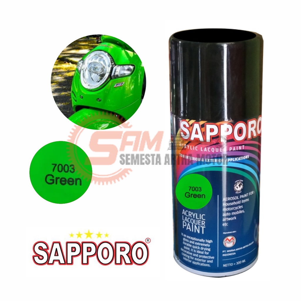 

Pilox Sapporo Green Fluorescent 7003 Cat Semprot Hijau Stabilo Colours Aerosol Spray