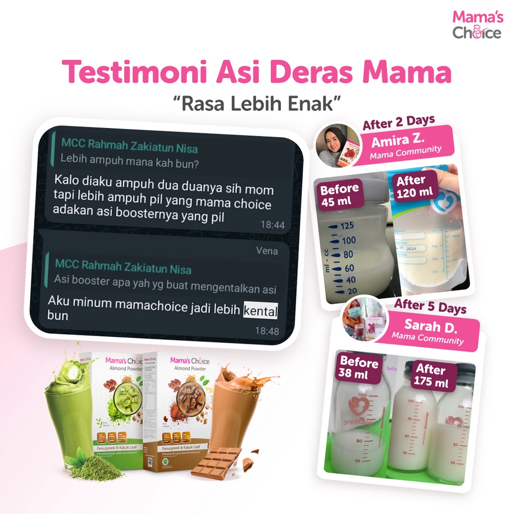 Susu Almond ASI BOOSTER | Almond Milk Powder Mama's Choice - Pelancaran ASI Terdaftar BPOM, Halal MUI, dan Natural