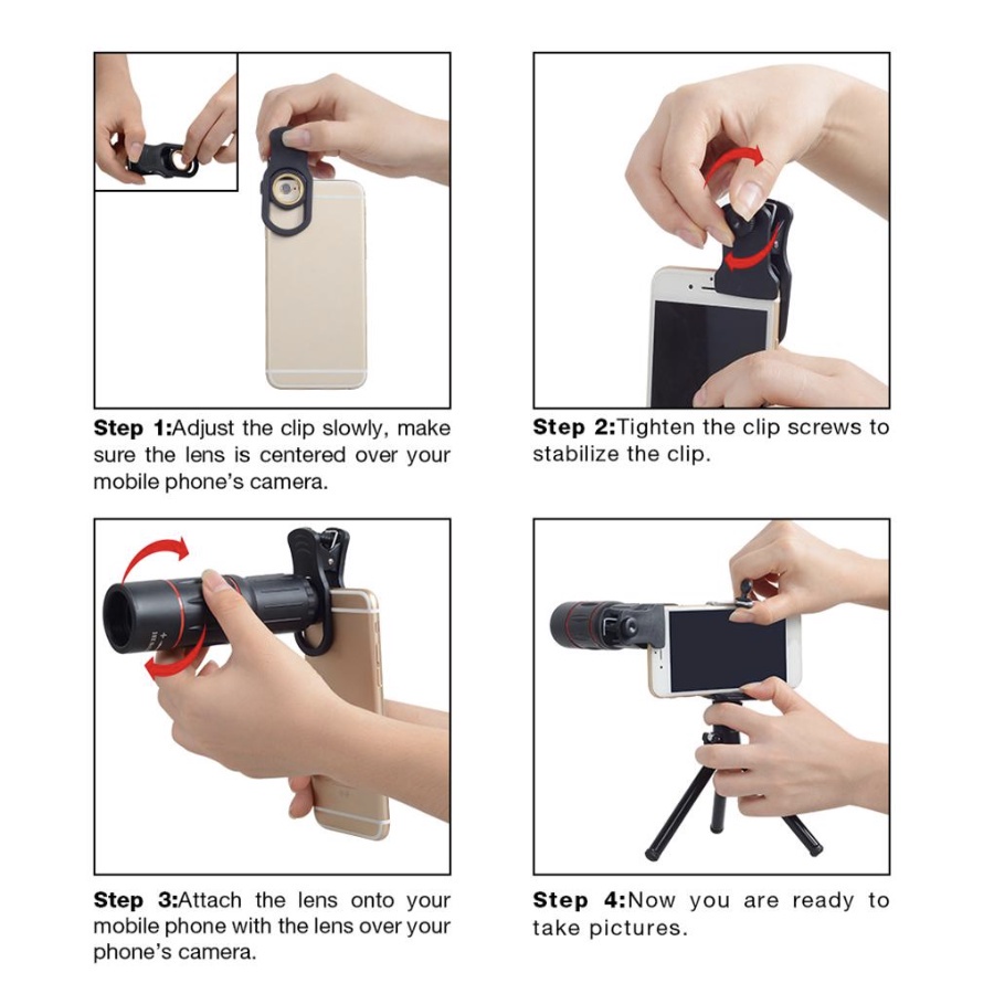Lensa Zoom HP Lens Kamera Tele Zoom HP 18X ZOOM LENSA Universal 18X25 Handphone Bermata HD Ponsel Lensa Camera HP Ponsel Lensa Zoom Optik Dengan Tripod untuk Ponsel