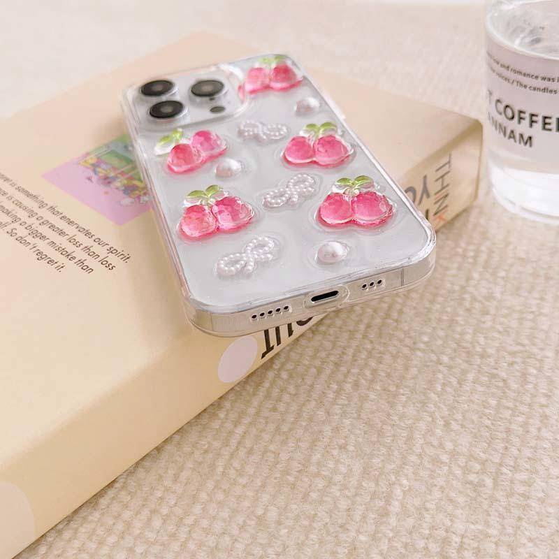 Casing Ponsel Epoxy Buah 3D Lucu Untuk iPhone 14 13 12 11 Pro MAX Plus Mini Glitter Bening Lembut Silicone Cover Musim Panas Shell Untuk iPhone X XS MAX XR 7 8 Plus SE 2022 2020