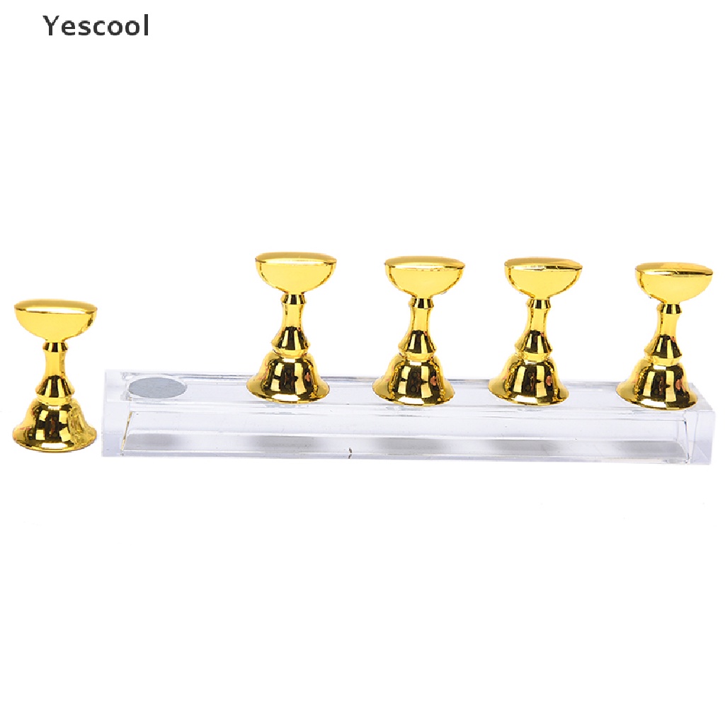 Yescool 1set Nail Holder Latihan Display Stand Akrilik Crystal Rak Pajangan ID