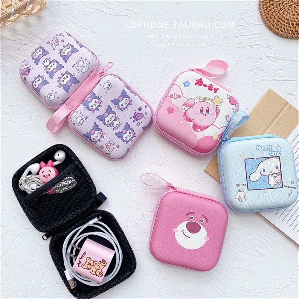 Tas Penyimpanan Earphone Lucu Kartun Kabel Data Charger Kotak Penyimpanan Harta Karun Manyo Kuluomi Change Storage Bag Portable Dan Anti Jatuh