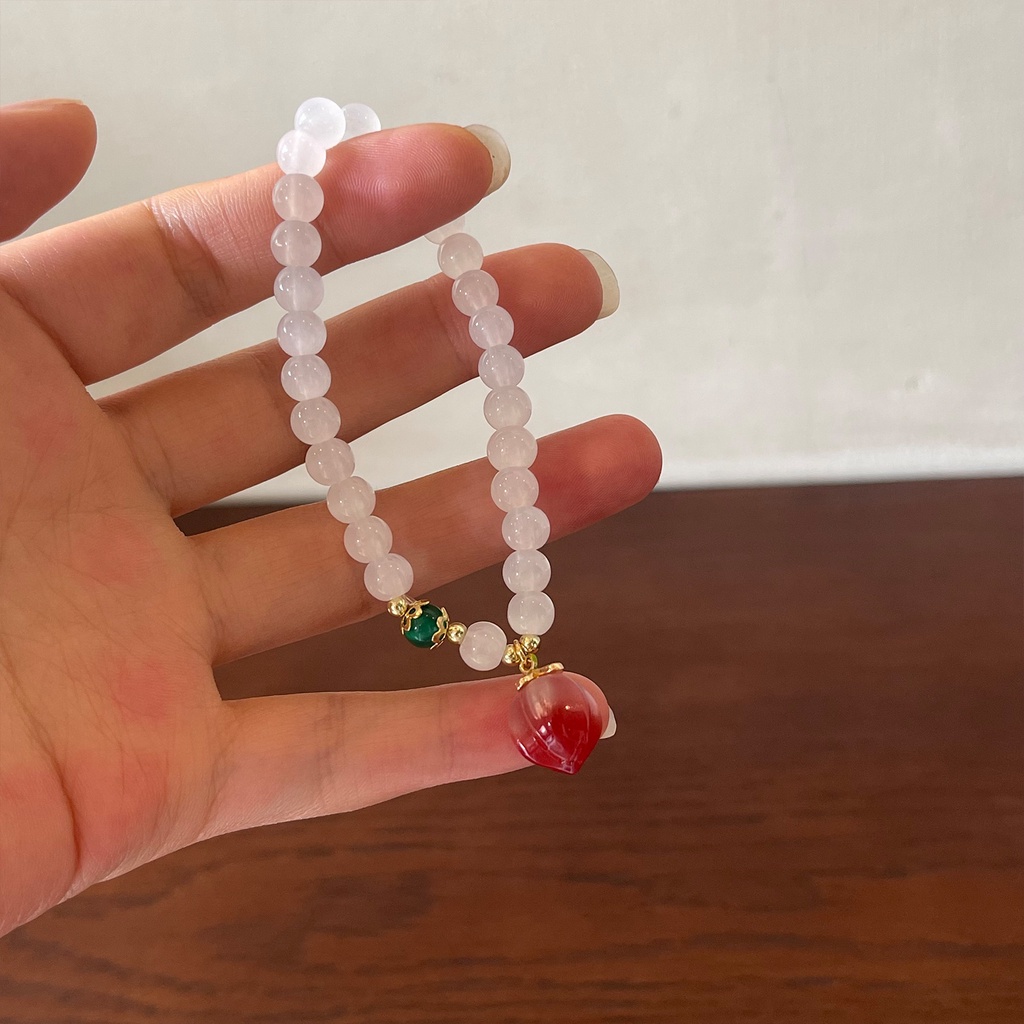 Korea Vintage Lily of The Valley Bunga Manik-Manik Gelang Wanita Sederhana Opal Bangle