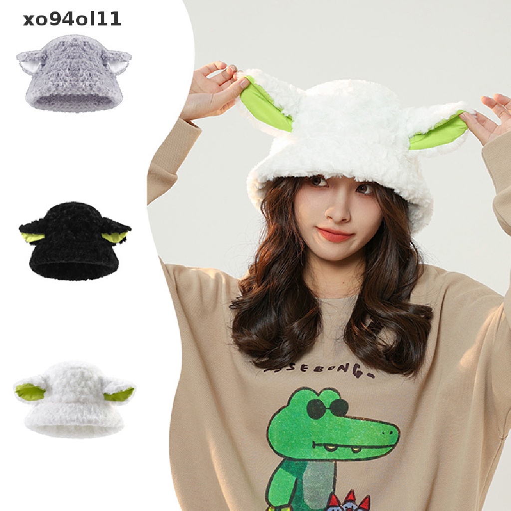 Xo Handmade Sheep Baa Bucket Hat Lolita Sheep Cap Dengan Kuping Gadis Lucu Bahan Lambswool Hitam Putih Topi Telinga Domba Hadiah Liburan OL